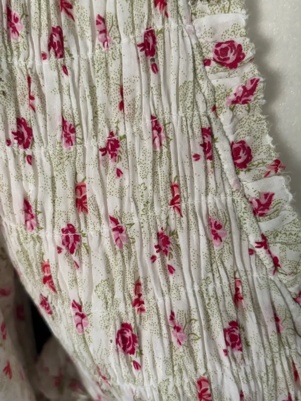 Anthropologie Ruched-Sleeve Smocked Blouse- NWOT